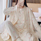 Spring and Autumn Cotton Short Sleeve Suit with Chest Pad Three-Piece Breastfeeding Pajamas Summer Pregnant Women Feeding