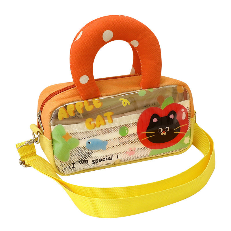 Good-Looking Student Handbag, Small Backpack, Cute Contrasting Color Small Shoulder Bag, Stationery Bag, Large Capacity Pencil Case
