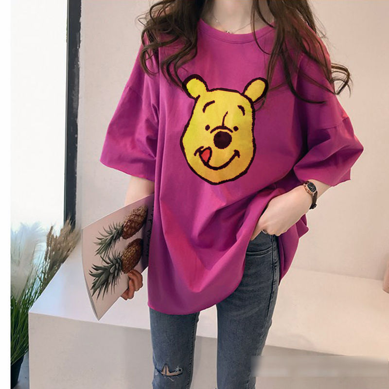 Maternity's Summer T-shirt Mid-length Short-sleeved Loose plus size Base Shirt Top Breast-feeding Pregnant Women's Postpartum Maternity Clothing