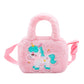Back-To-School Unicorn Backpack, Children's Straw Bag, Plush Crossbody Bag, Toddler Handbag, Cute Crossbody Bag