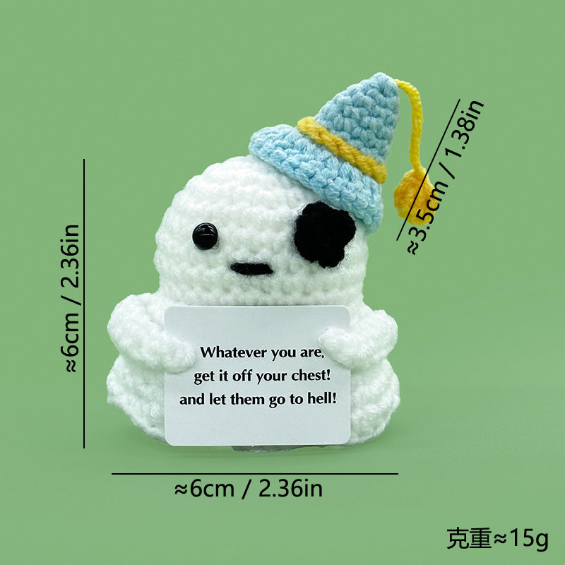 Cross-Border Amazon Handmade Knitted Doll Halloween Gift Ghost Little Devil Grim Reaper Emotional Plush Toy Wholesale