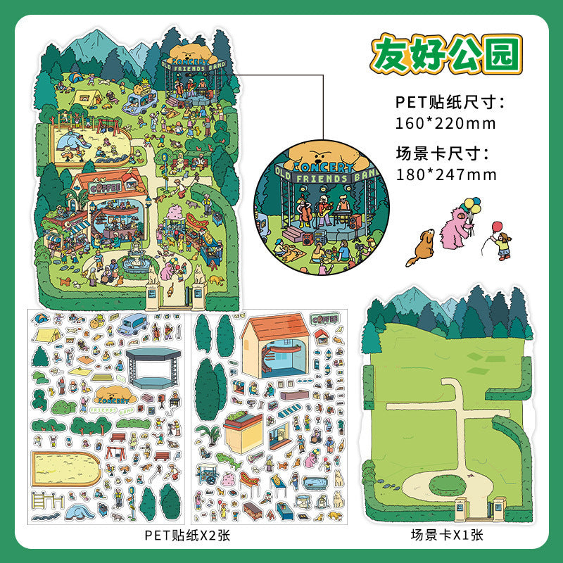 Infeel.Me Extra Large Scenery Stickers Today's Business Hours Open - Part Twelve DIY Journal Scene Stickers