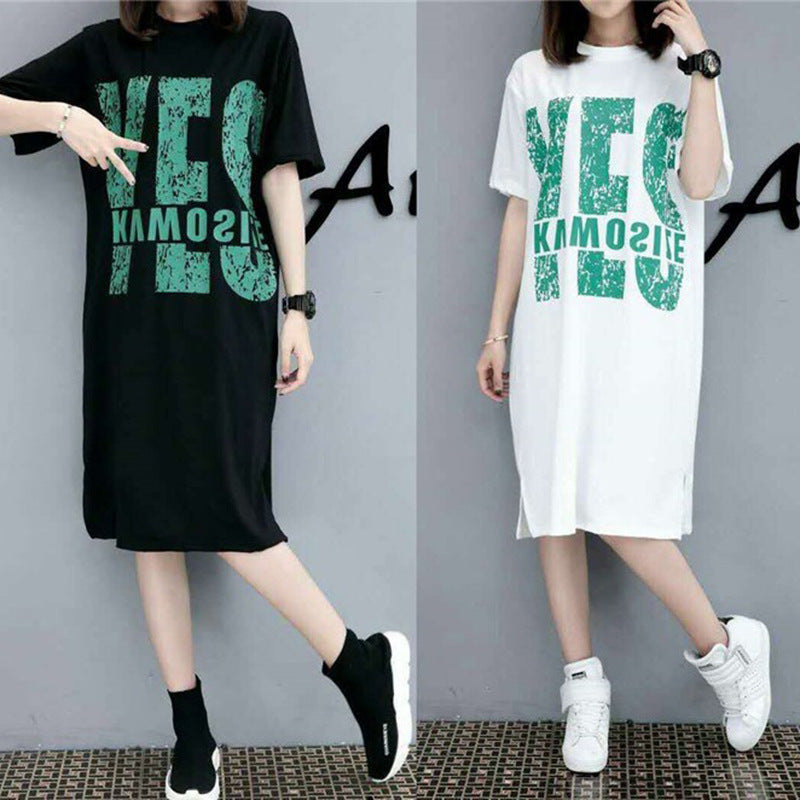 Breastfeeding Top Moon Dress dress Maternity Dress Mid-length Summer Short-sleeved Printed Breastfeeding Out Breastfeeding Skirt