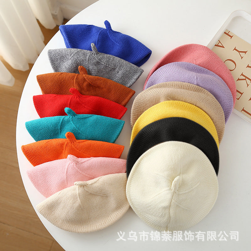 Super Cute Beret Baby Pullover Hat Spring and Autumn Thin Children's Sun Hat Boy's Baby's Fetal Hat Girls' Cute