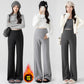 New Pregnant Women's Pants Autumn Loose Micro-flared Pants Autumn and Winter fleece-lined Thickened Pants Small Pregnant Women's Pants