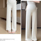 Pregnant women's pants 2024 new pregnant women's pants autumn and winter fleece-lined small pregnancy wide leg pants drawstring straight tube pants