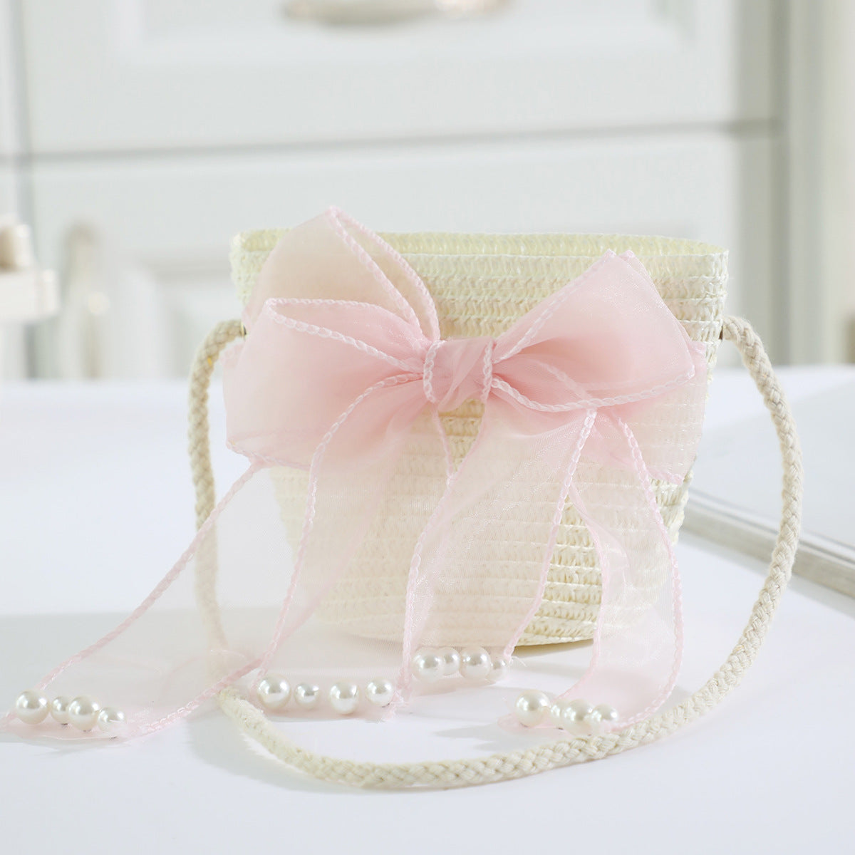 Cross-border New Children's Bag Spring and Summer New Children's Crossbody Bag Handmade Straw Satchel Travel Mini Coin Purse