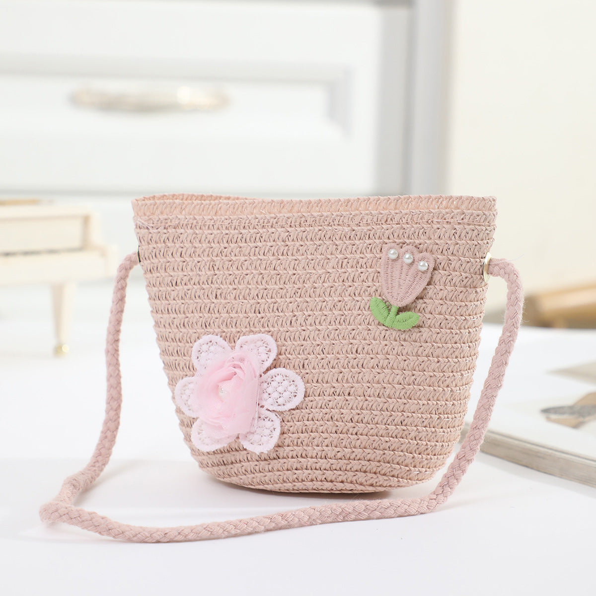 Cross-border New Children's Bag Spring and Summer New Children's Crossbody Bag Handmade Straw Satchel Travel Mini Coin Purse