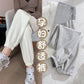 Pregnant Women's Pants Autumn and Winter Outer Wear Comfortable Leg-binding Pants fleece-lined Thickened Loose Sports Pants Autumn Pregnant Women's Wear
