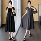 dress Maternity Summer Women's Online Celebrity V-neck Fashionable Temperament Girdle Slimming Belly Covering A- line dress Maternity