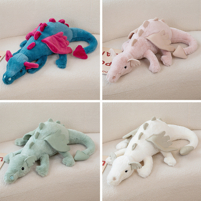 Cross-border simulation cute flying dragon plush toy pterosaurus plush doll cushion pillow soothing accompany sleeping doll