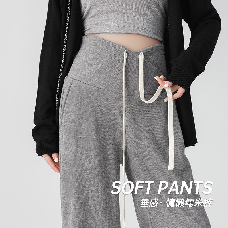 Pregnant women's pants spring wear new style belly-free casual wide-leg pants early pregnancy trousers Spring