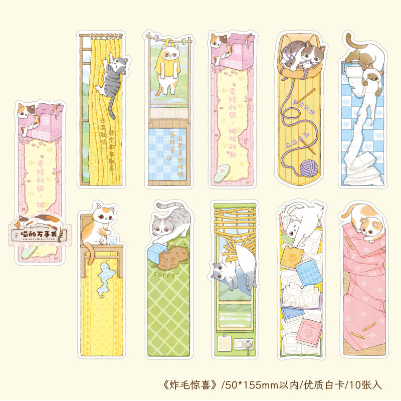 Paper Bookmark Meow's Everything Book Cute Flash Sand Bookmark Student Reading Marker Booklet Creative Gift Writable
