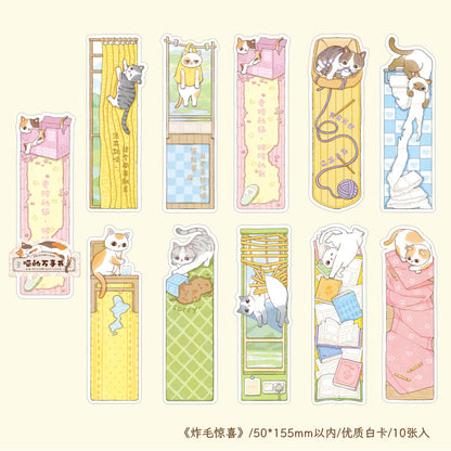 Paper Bookmark Meow's Everything Book Cute Flash Sand Bookmark Student Reading Marker Booklet Creative Gift Writable