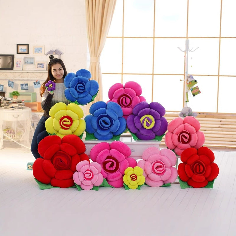 Creative Ins Three-dimensional Rose Pillow Plush Cushion Home Sofa Simulation Rose Girlfriend Valentine's Day Gift