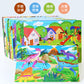 Wooden 80 Pieces Puzzle Toddler Cartoon Dinosaur Animal Plane Puzzle Baby Early Education and Intelligence Building Blocks Toy