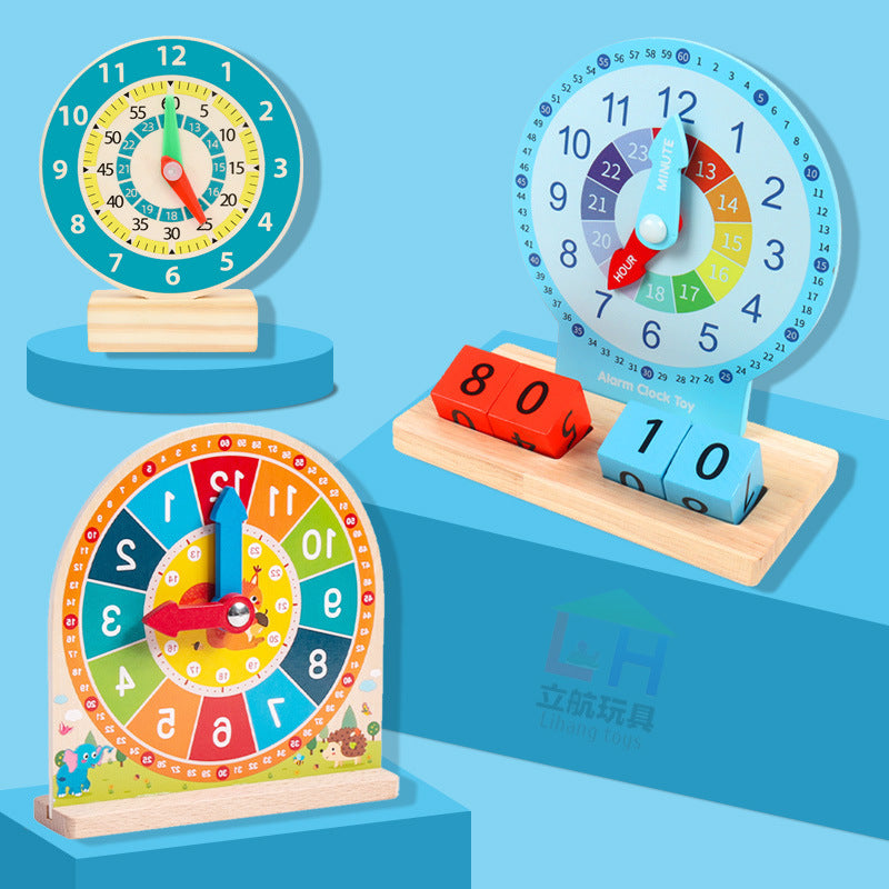 Specialized Clock Teaching Aids for Elementary School: Clock Models for First and Second Graders, Alarm Clock Face, Children's Learning Time Toys