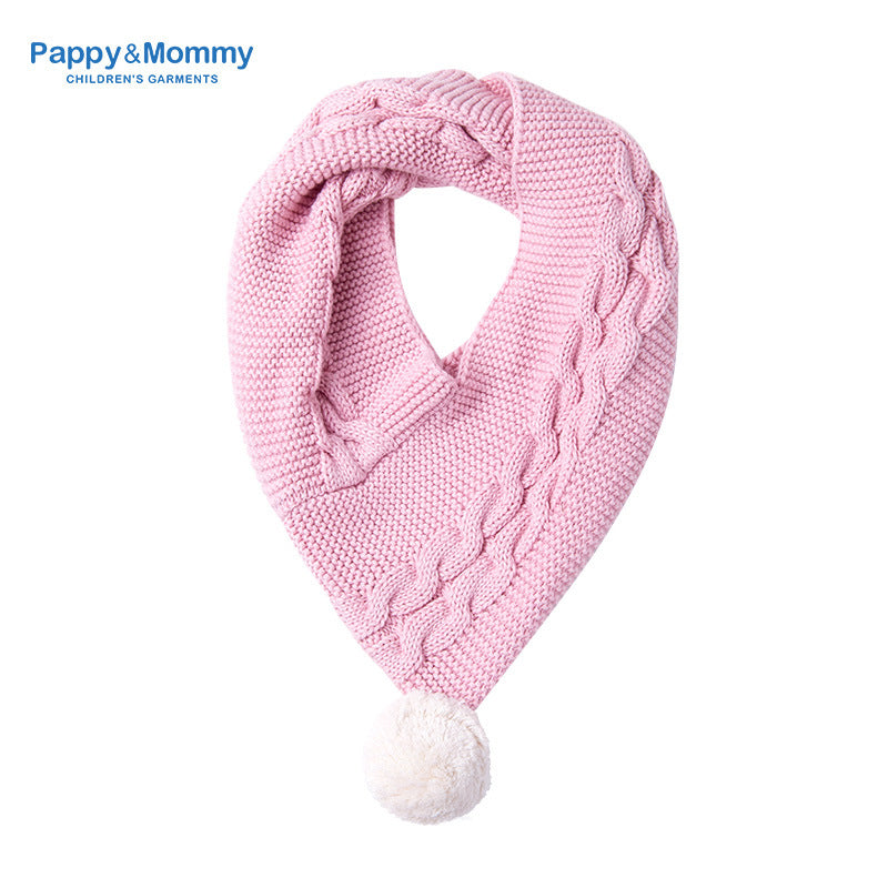 Babamama children's scarf winter thick warm jacquard love boy's scarf baby girl's thickened scarf scarf