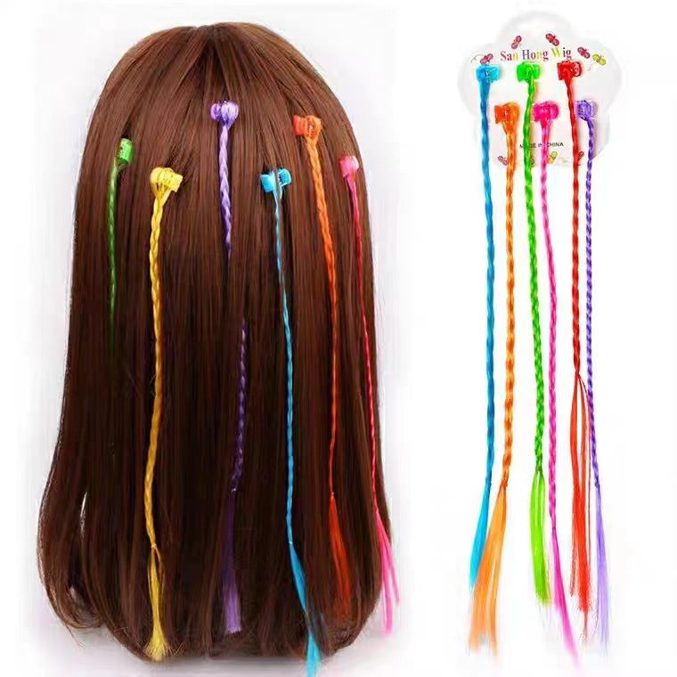 New Children's Colorful Clamp Small Braid Six-color Mixed Butterfly Love Five-pointed Star Wig Braid Performance Dirty Braids