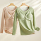 Maternity Autumn and Winter Thermal Underwear Nursing Sleepwear All-Season Warm No-Wear Underwear Postpartum Maternity Top Base Layer