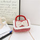 Children's New Year Red Envelope Korean Style Bow Pearl Small Square Bag Princess Shoulder Crossbody Mini Change Accessories Small Bag