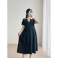 Pregnant Women's Summer Dress Korean Style dress 2025 New Summer Slim Black plus size Summer Maternity Dress A- Line Skirt