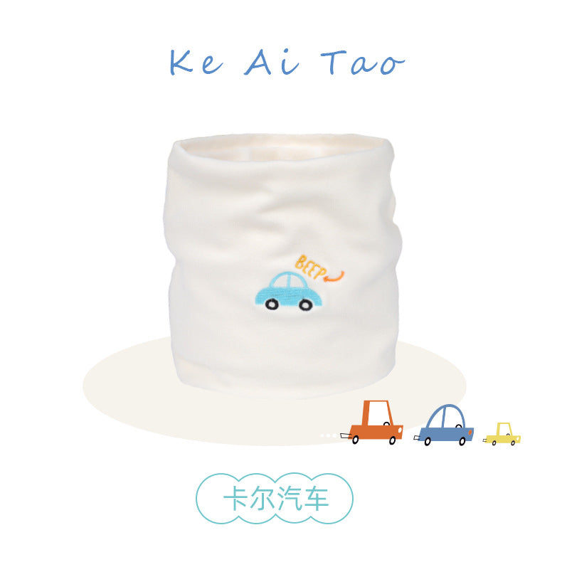 Cute Taobao baby collar autumn and winter fleece-lined thickened children's scarf outdoor windproof scarf pullover de Velvet cartoon