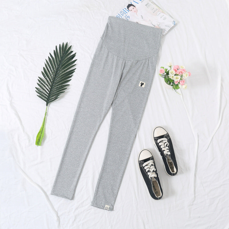 Pregnant Women's Pants Summer Thin High Waist Cropped Pants Spring and Autumn Bottoming Leggings Pants Pregnant Women's Pants for Exterior Wear during Pregnancy