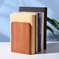 Japanese Style Simple Wooden Book Stand Creative Black Walnut Wood Thickened Bookshelf Bookend Student's Solid Wood Bookend Logo