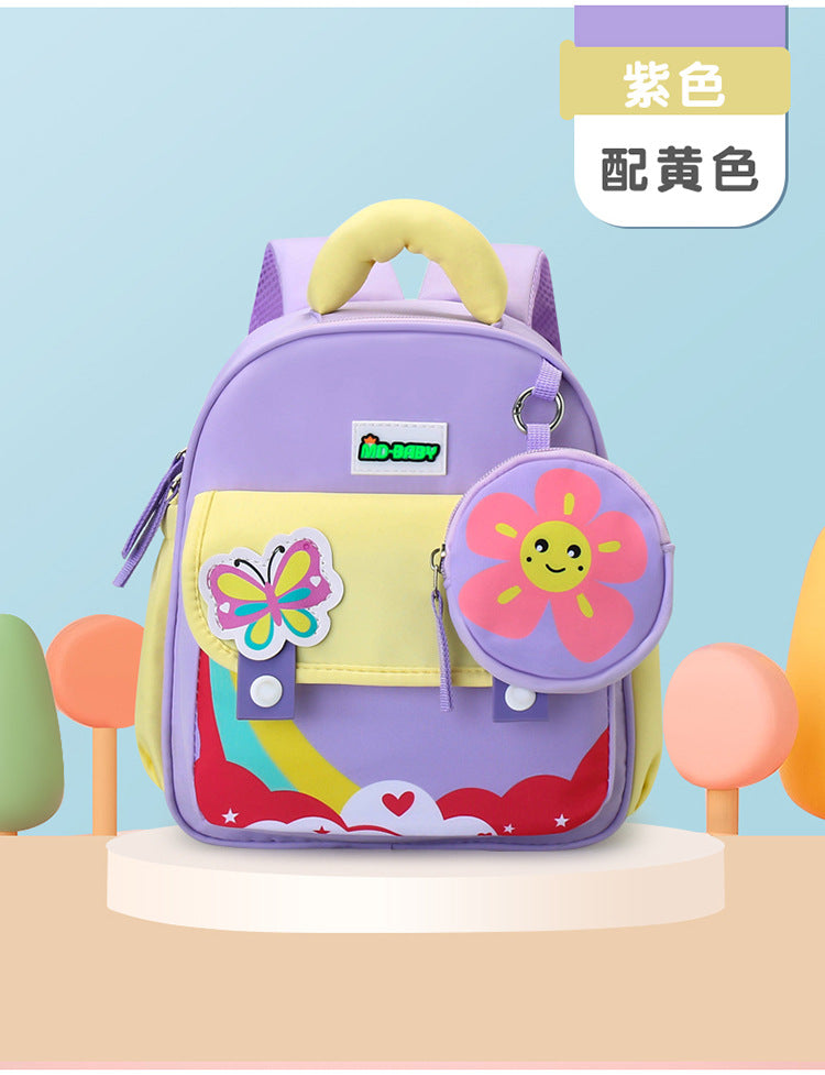2025 New Kindergarten Schoolbag Boys and Girls Backpack Cartoon Cute Ultra-light Lightweight Large Capacity Casual Backpack