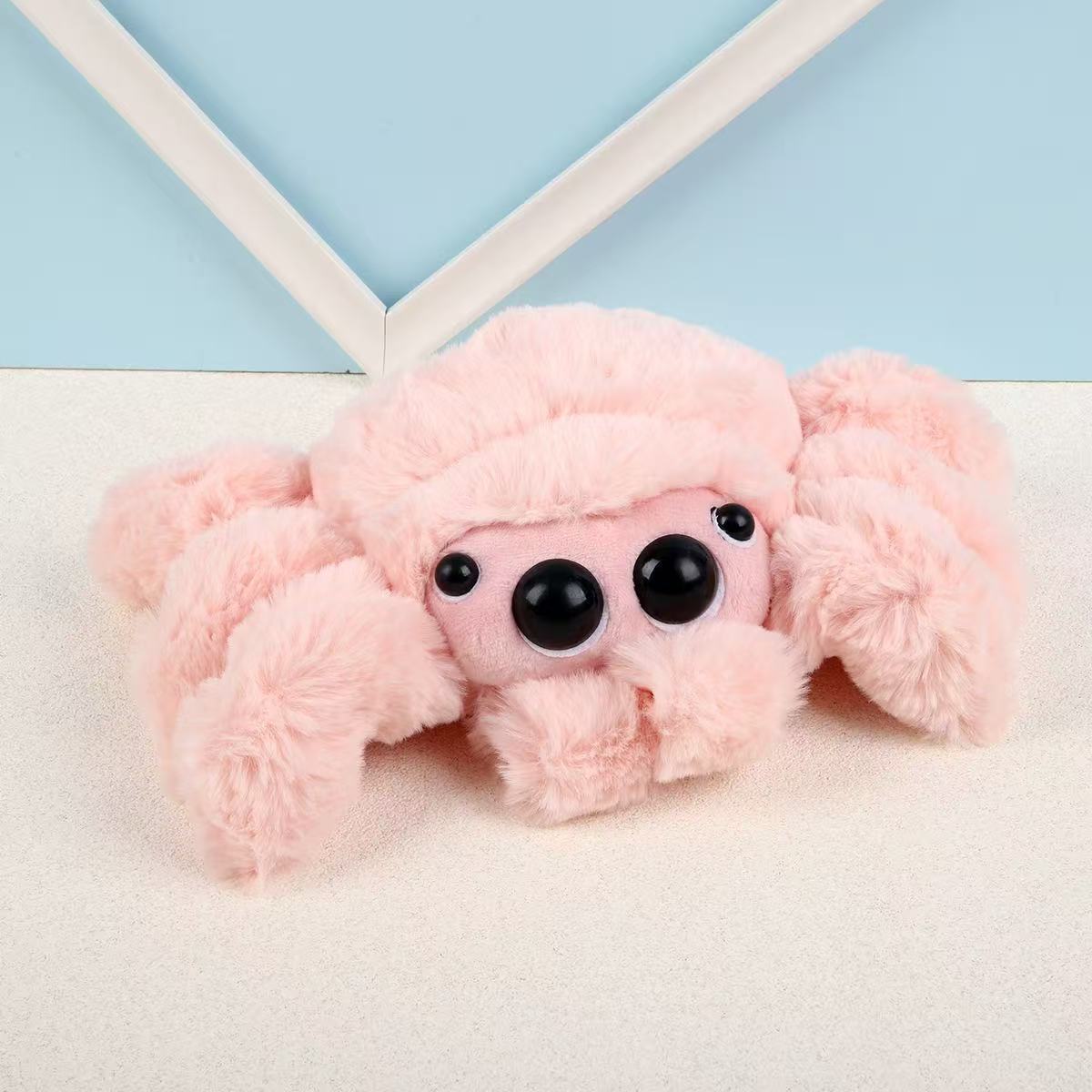Cross-border simulation small spider doll Luca spider black and white spider doll doll Halloween decoration ornaments