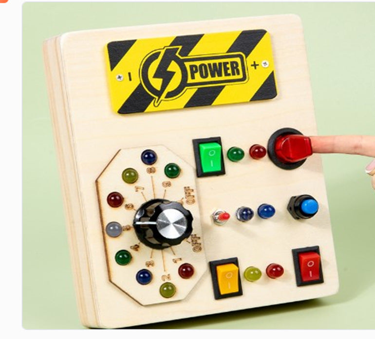 Children's Montessori Early Education Simulation Driving Steering Wheel Digital Switch Light Sound Busy Board Science and Education Aids Educational Toys