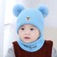 Factory direct supply knitted cap net red explosion children's cap fur ball cap baby ear warm cap wholesale custom hat