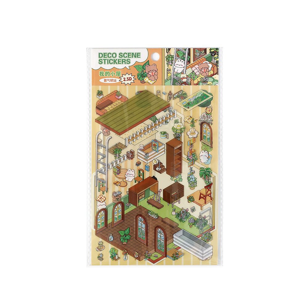 Infeel.Me Landscaping Stickers My Little House Series Miniature Three-Dimensional No-Cut Scene Handbook Quiet Book