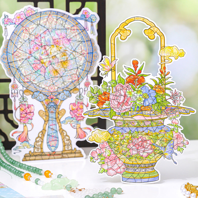 Paper Trace Puzzle Stickers Dusty Ancient Style Series Chinese Trend Creative Journal Material Collage DIY Landscaping Decoration
