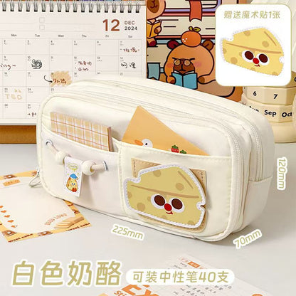 Velcro Puppy Pencil Case High-Looking 2025Ins Stationery Niche New Cute Girls Large-Capacity Stationery Box