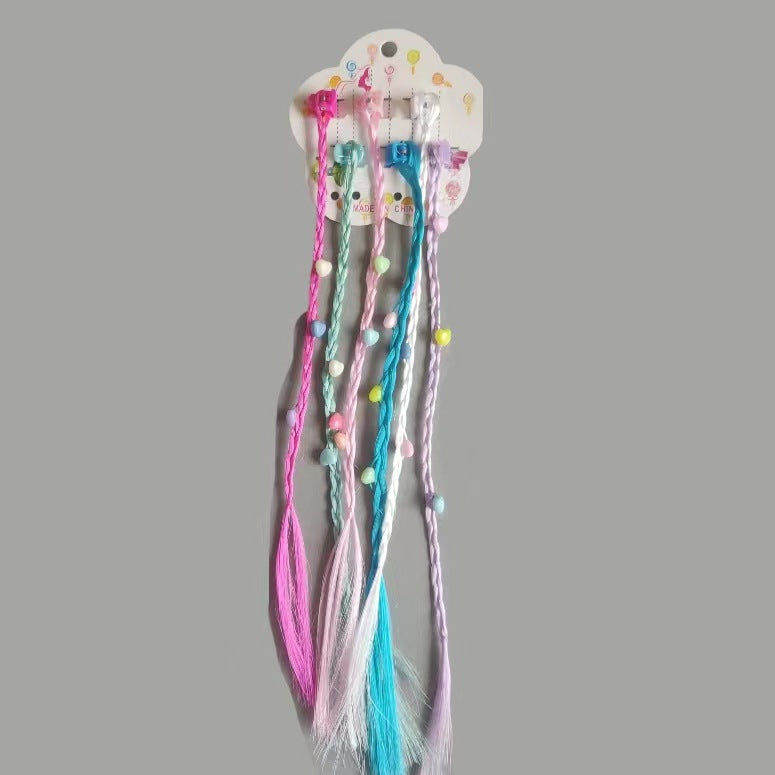 New Children's Colorful Clamp Small Braid Six-color Mixed Butterfly Love Five-pointed Star Wig Braid Performance Dirty Braids