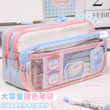Large and Small Color Matching O00 Pencil Bag Transparent Large Capacity Stationery Bag Creative Multifunctional Stationery Bag Ins Japanese Style High Value