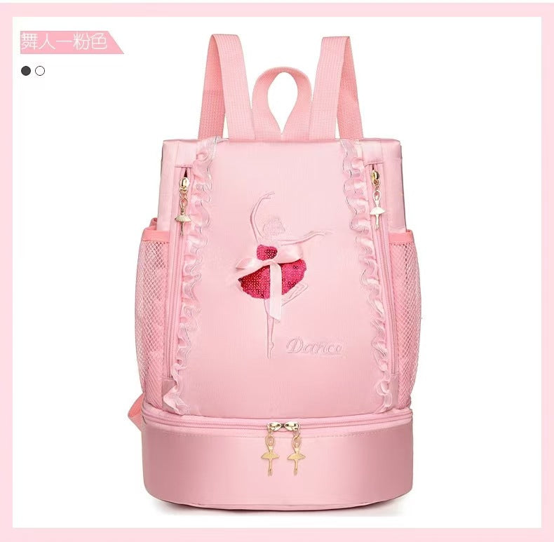 Fashion New Dance Bag Children's Dance Backpack Shoulder Dance Backpack Girls Dance Bag Large-capacity Bag Printed