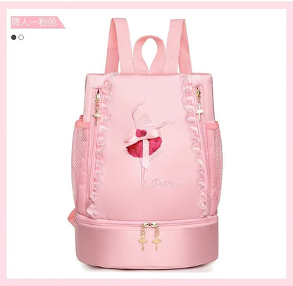 Fashion New Dance Bag Children's Dance Backpack Shoulder Dance Backpack Girls Dance Bag Large-capacity Bag Printed