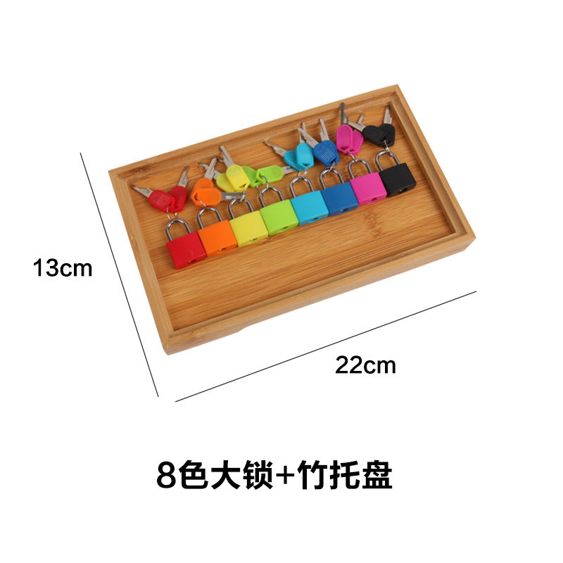 Montessori teaching aids colorful small lock learning unlocking game children's early education Montessori key lock sensory toys
