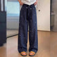 Maternity Pants with Floral Embroidery, Casual Linen Wide-Leg Pants, 2025 Summer New Loose Slimming Versatile Straight Maternity Pants