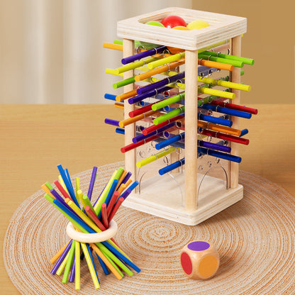 Wooden Kidsren's Stick Insertion Game Baby Draw Stick Color Cognitive Pitching Montessori Family Interactive Toy