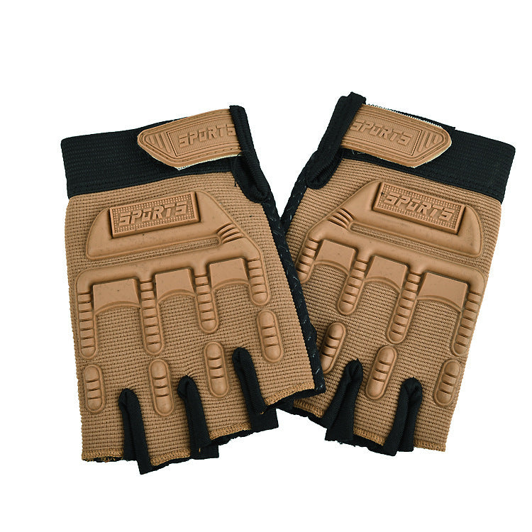 Children's Protective Anti-Slip Combat Half-Finger Sports Gloves Adult Parent-Child Tactical Gloves Outdoor Cycling and Mountaineering
