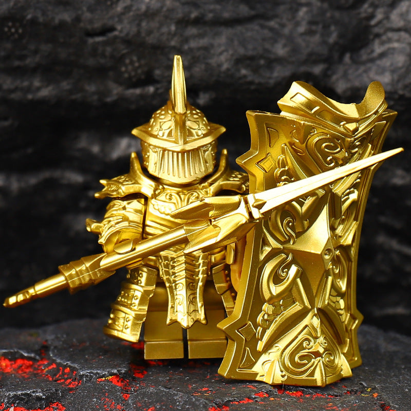 Black High Tower Knight Frost Silver Barrier Battle Guard Soul Third Party Minifigure Building Block Toy Boy Compatible with Lego Foreign Trade
