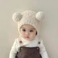 Korean Style Ins Autumn and Winter New Baby Ear Protection Cap Warm Cold-proof Cap Comfortable Baby Double Ball Soft Waxy Baotou Cap Trendy
