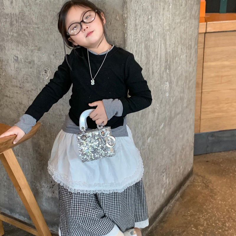 Mini Daffy Bag Girl's Princess Bag 25 Fashionable Ins Style Internet Celebrity High-end Sequins Fashion Lipstick Matching Bag