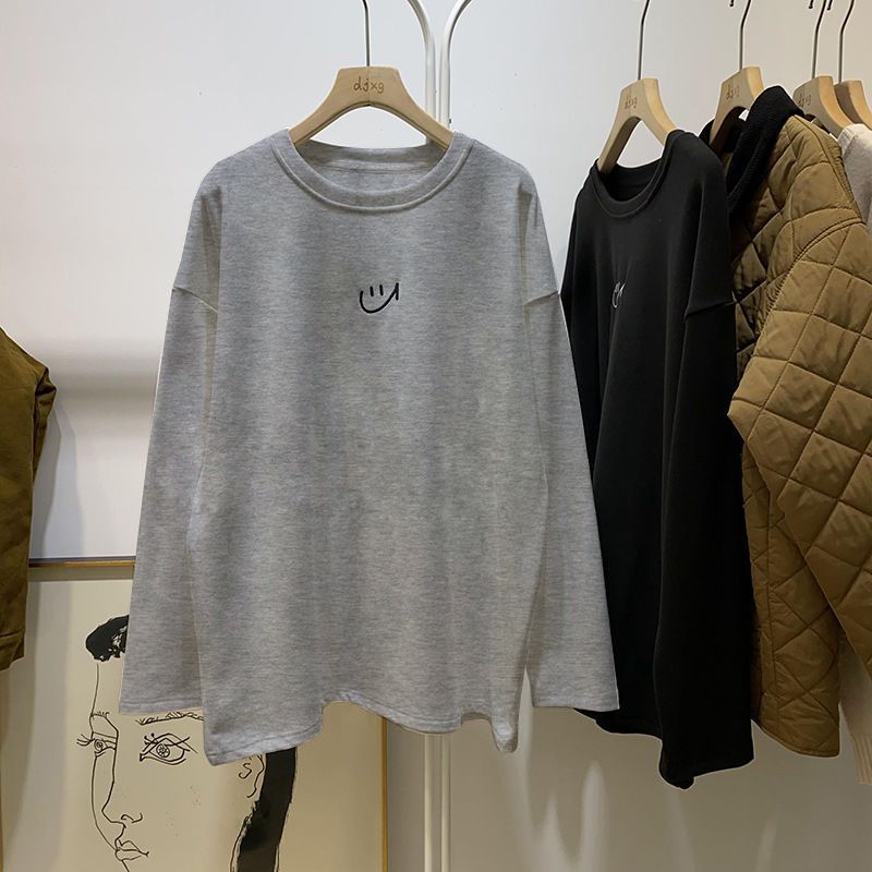 Maternity T-shirt Women's Autumn and Winter 2023 Western-style Simple Atmospheric Basic Round Neck Long-sleeved Pure Cotton T-shirt Women's Base Shirt