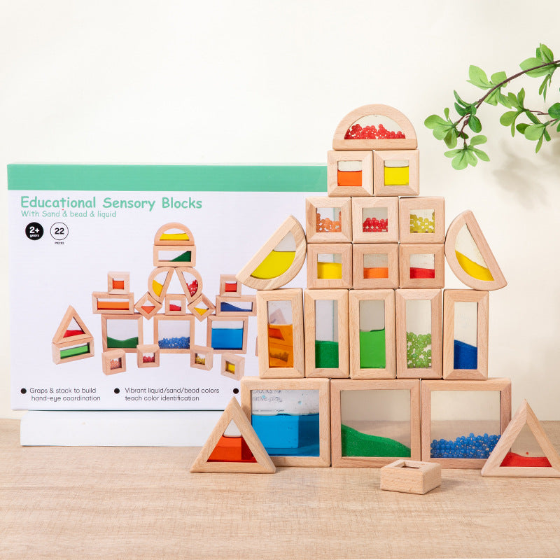 Acrylic Transparent Color Light and Shadow Building Blocks Baby Creative Construction Early Education Educational Toys Children's Rainbow Building Blocks
