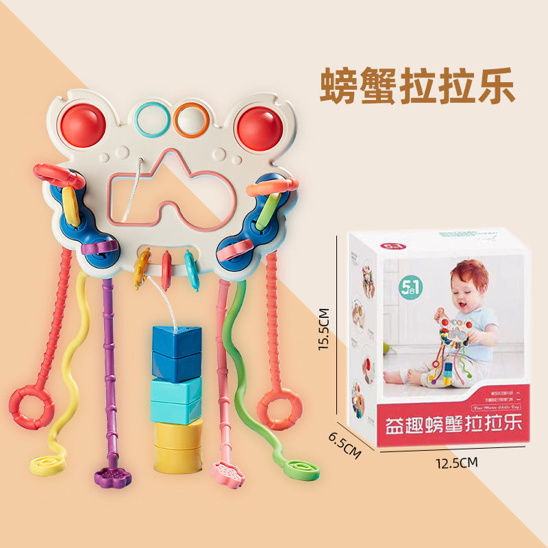 Cross-Border Baby Pull-Along Toys, Early Education Sensory Toys, Baby Can Chew Soft Rubber Flying Saucers, Sensory Training Toys